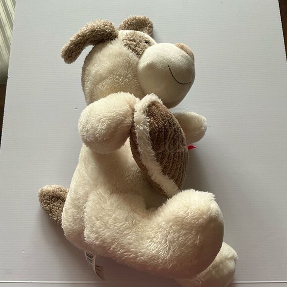 Kellytoy Dog Plush Toy 12" Beige Stuffed Animal w/ Love Brown Heart. - Picture 3 of 10
